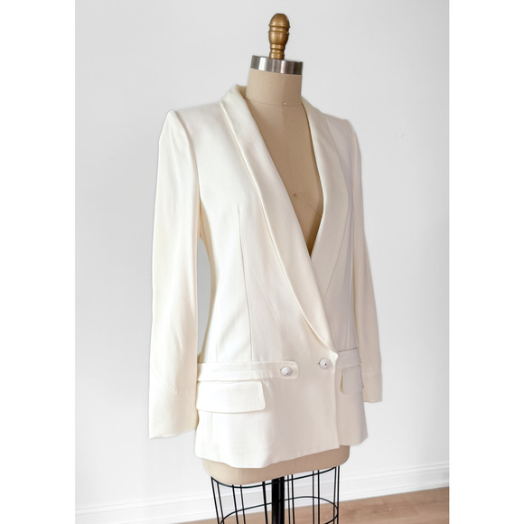 Yves Saint Laurent YSL Ivory Tuxedo Wedding Blazer Jacket Runway Autumn 2011 RTW - Picture 9 of 14